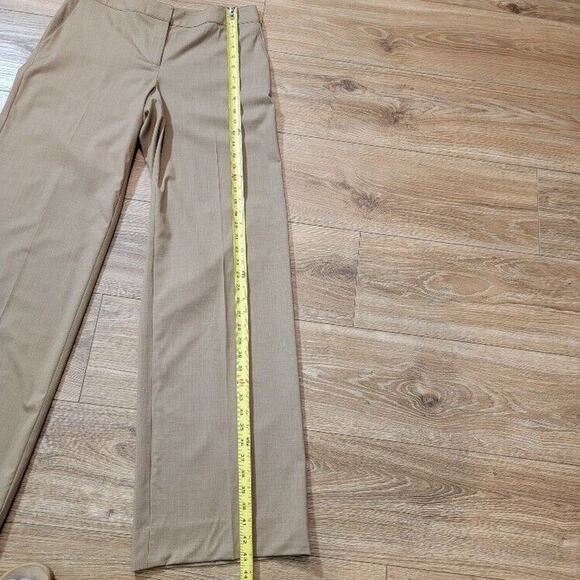 St John Career Pants Flat Front Women's Sz 6 Classic Lightweight Workwear Tan - Picture 9 of 14